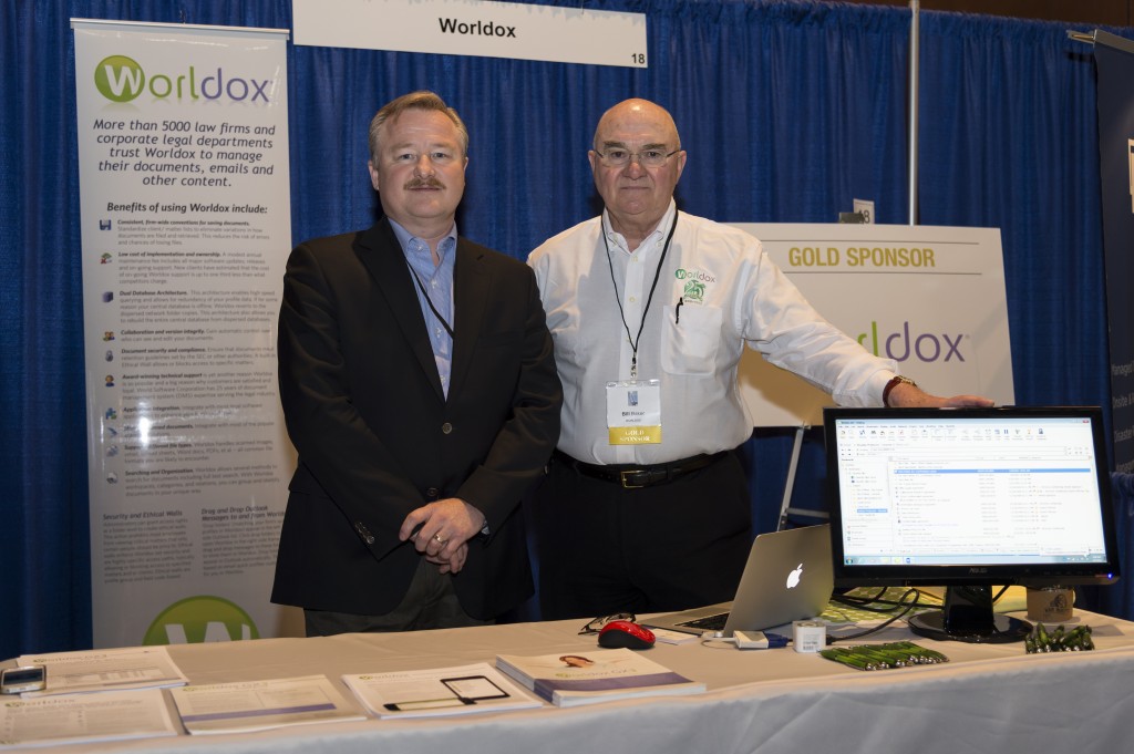 Ray Zwiefelhofer, president of World Software Corporation, and Bill Baker at the British Columbia Legal Management Association (BCLMA) conference in Richmond, BC